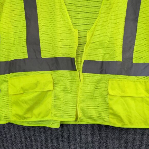 Uline Class 3 Reflective Safety Shirt Mens Size 2XL 3XL Bright Yellow Green - Picture 7 of 12